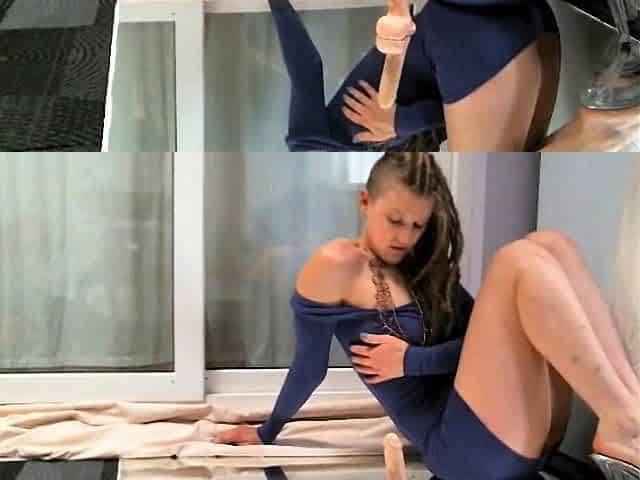 Amateur striptease and Solo masturbation