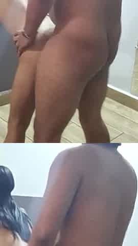 My Skinny Stepsister Getting Fucked Doggy Style in Front of a Hotel Mirror