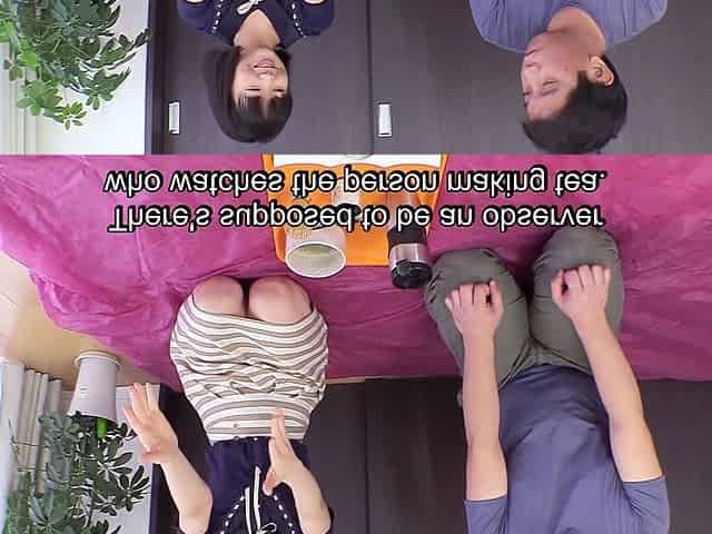 Japanese tea ceremony instructor substitutes bulge for whisk