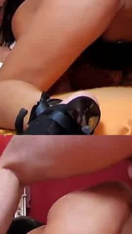 Hardcore fucking of pretty brunette skank deep into her asshole