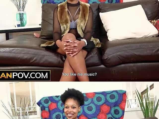 Large Natural Bazookas Black Bushy Cunt POUNDED By Large Knob in Amateur Casting