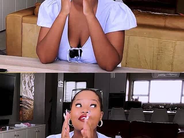BBW Ebony amateur casting turns into a deepthroat blowjob