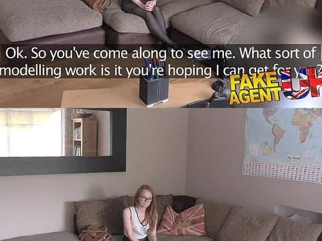 FakeAgentUK Unexpected creampie for hawt redhead during the time that riding large penis