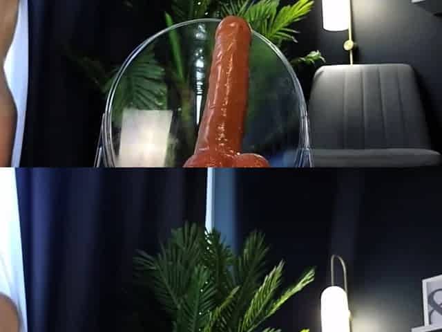 Oily Blonde Riding Dildo