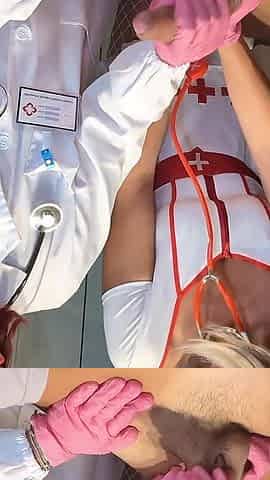 FFM Threesome - Doctor and Nurse Make Sick Patient Cum