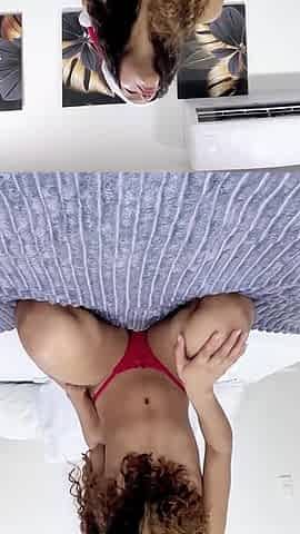 Teenage Girl Enjoys Her Christmas by Fucking Her Tight Pussy