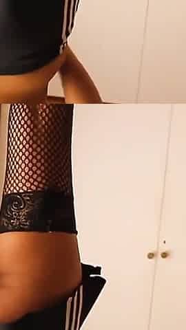 My Sluty Latina GF Pame Teasing Me in Mini Skirt and Fishnet