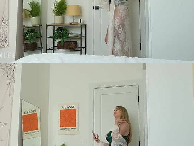 All natural BREASTY BLOND needs attention whilst her bf is gone - Angie Faith