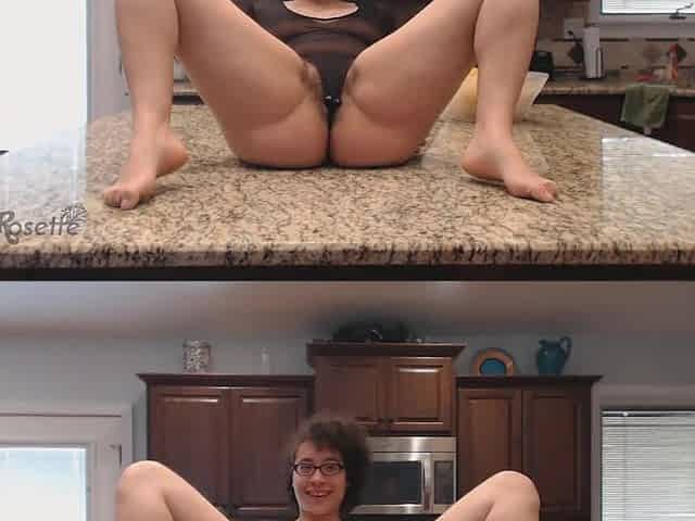 Hairy Pussy Queefing And Farting On The Kitchen Counter - Darling Rosette
