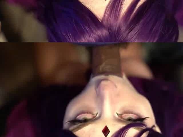 Teen Titans Raven Sucks and Tugs Black Cock!