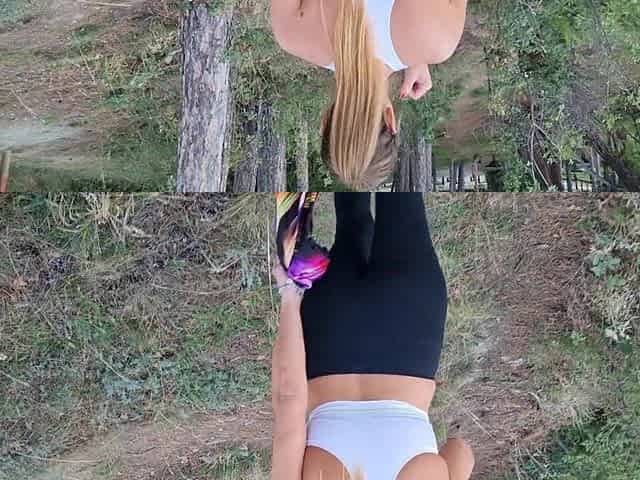 Quckie In The Forest. This chab Filled My Snatch With Cum!