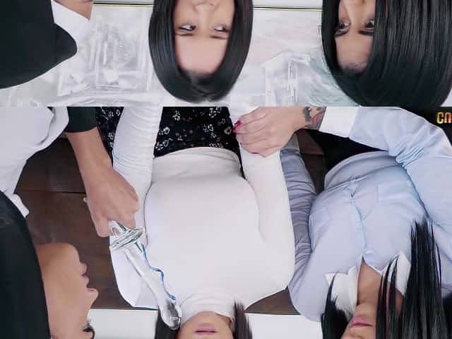 Sexy nurse Apolonia having sex with lustful Aysha and Gina
