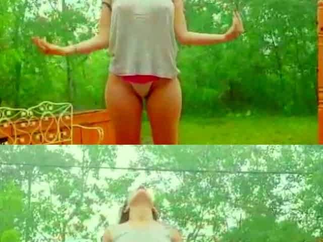 Amateur teen outdoor solo play