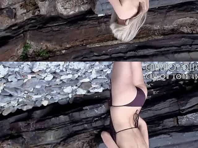 Stylish beach with beautiful girl [uncensored]