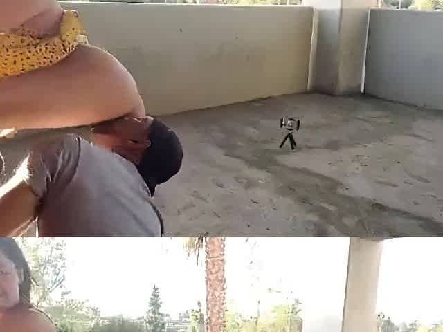 oriental wench met walking drilled in car garage