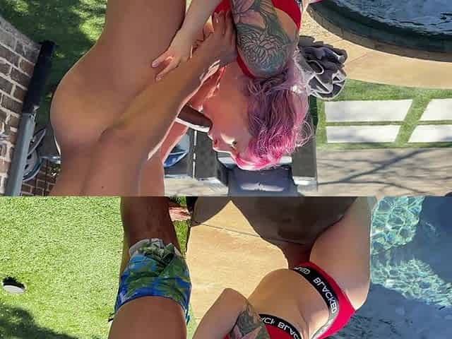 Alternative MILF Gets Fucked in Pool by BBC