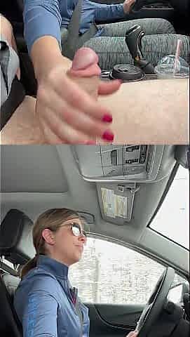 LISA BROOKS- Gorgeous Brunette hair Jerks Me Off in Her Car