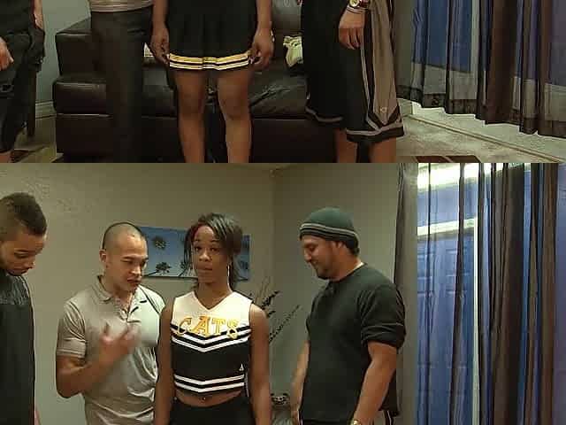 Black sweetheart sucks different knobs then gets screwed to a facial jizz flow