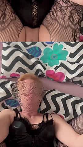 Wife in a Black Corset and Body Stockings Gets Fucked