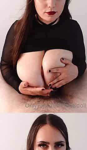 Big Titty Cock Stroking from Dark Haired Vixen