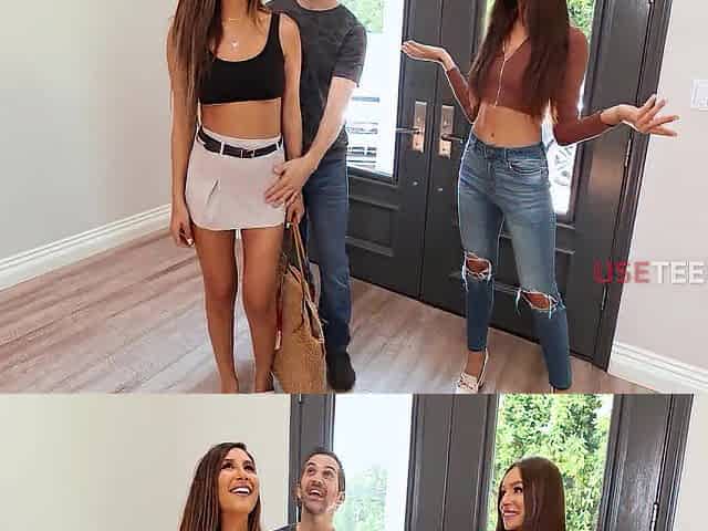 Small Brunette hair Gianna Dior Invites Hippy Pair Donnie Goth, April Olsen To Come Screw Her & Stay With Her