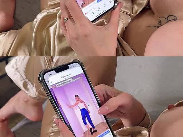 ex with a breasty blond with stretch and leather boots