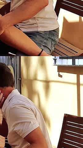 This Hot and Horny French Couple Were so Turned on, They Uncorked a Bottle on the Patio Table Outside Just by Fucking Beside It