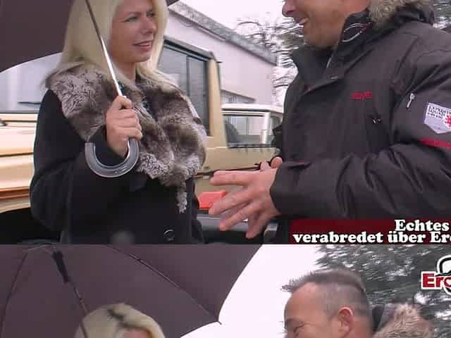 German blond mother i'd like to fuck persuaded to have sex on the street