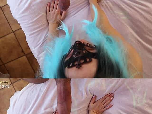 Big Boobs Blue Hair Stranger Takes My Creampie