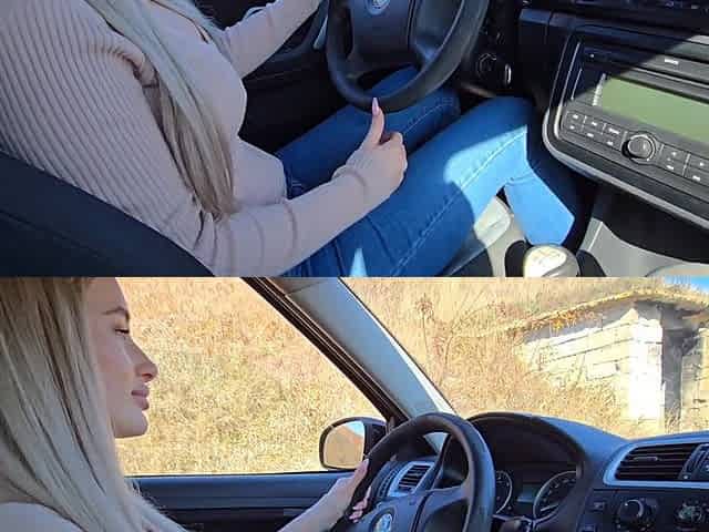 Blowjob in Car From Girlfriend Who Loves to Cum on Her Tits