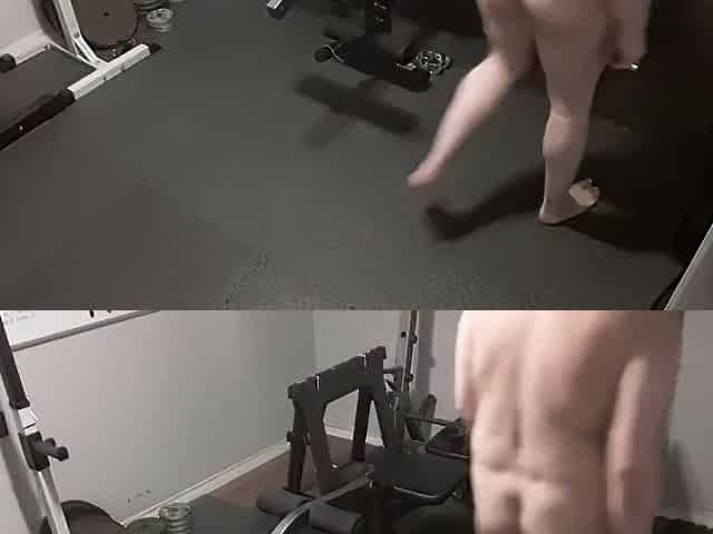 Fat Man Nude Workout Day 4 Push Heavy