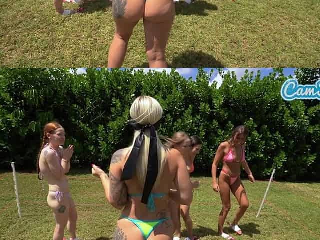 Camsoda - Blindfolded Chicken Game Large Booty Flogging