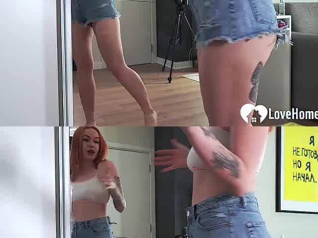 Redhead hottie sucking my cock in POV