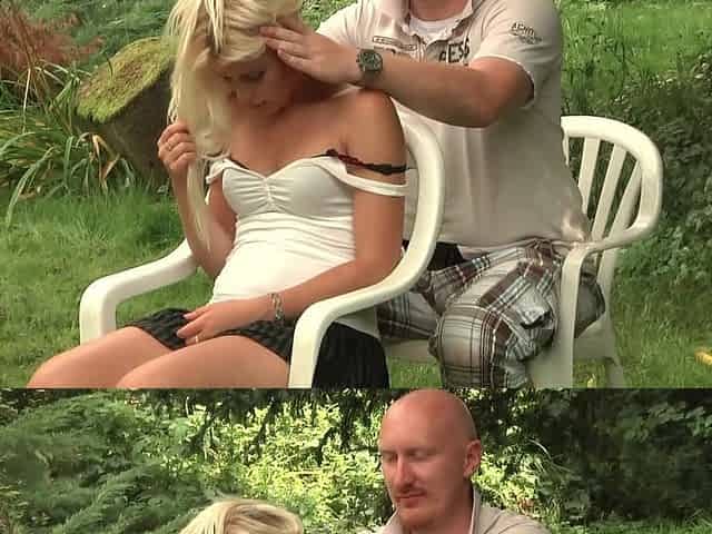 One Woman Two Guys - Slut Gets Spit-roasted and Covered in Cum