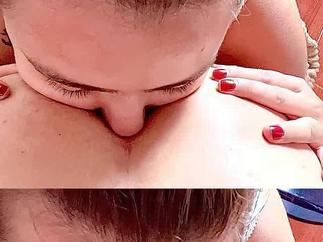 I explore my girlfriend's dark hole deeply with my tongue