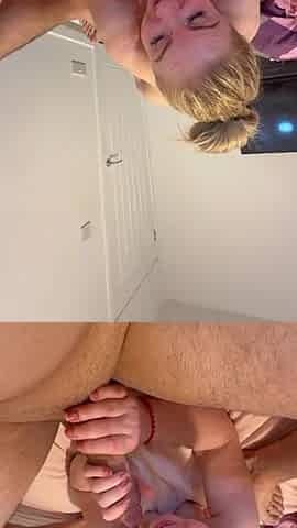 My hawt neighbour make the superlatively good oral pleasure and great cum on her large bazookas