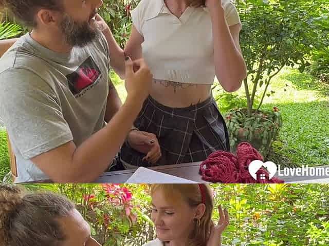 Tied up beauty loves the taste of cock