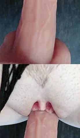 Ass toying in close up for solo stunner