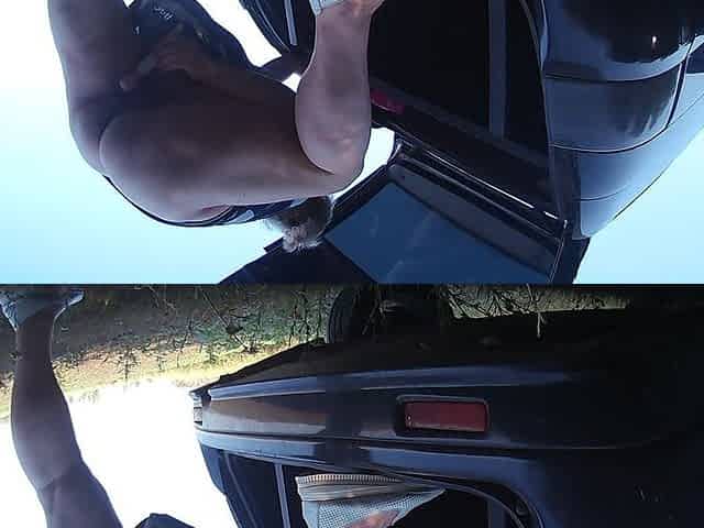 Mother-in-law Squirts Several Times in a Row Near the Car