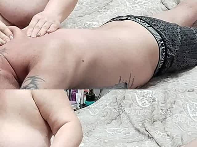 The Morning Started with a Massage and a Deep Blowjob with Swallowing Cum From My Mother-in-law