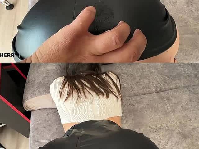 The Girl in the Leather Skirt Shows Me Where to Cum! Amateur Sex