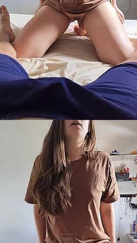 Big Ass Girlfriend Sucks Yummy While Rolling on Her 28 Cm Toy