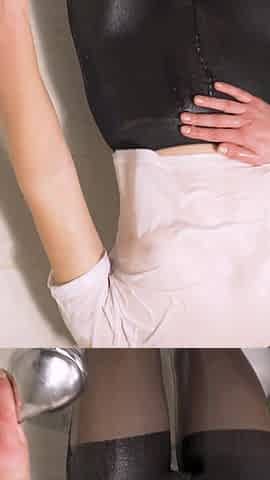 Teen Amateur In Wet T-Shirt And Pantyhose Showering In The Hotel