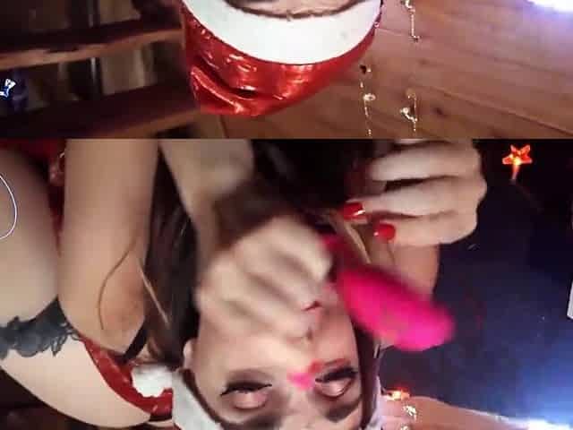 Santa's Finest Gift Is A Latina Milking Her Toys Tonight