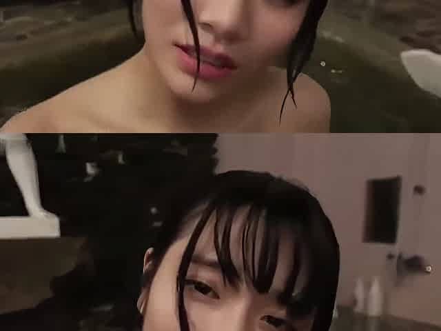 I lick and touch her body, then we go into the public bath together and she gives me a handjob and a blowjob.