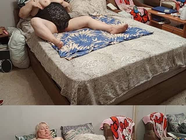 Neighbor Fondles Herself and Big Pussy