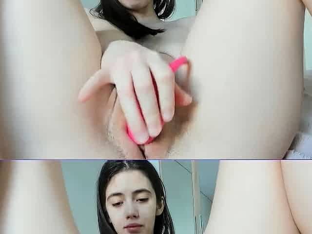 Amateur short haired teen brunette with