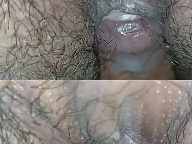 Fucking Open Legs of Wife with Chubby and Hairy Pussy