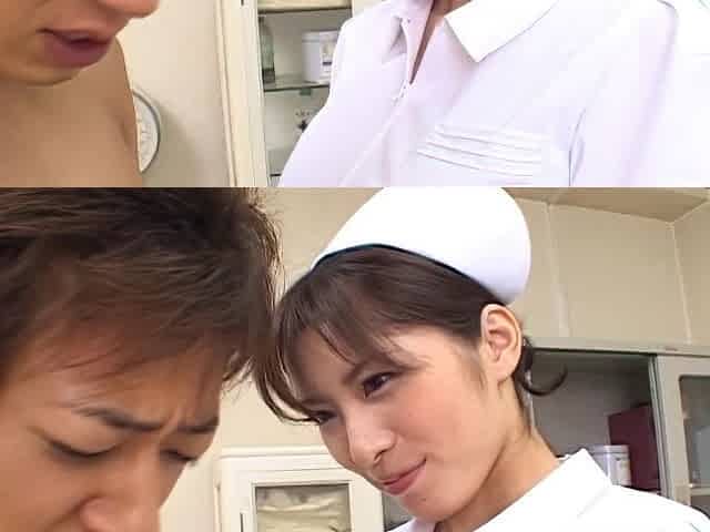 Lucky man gets his dick sucked by Japanese nurse Riko Tachibana