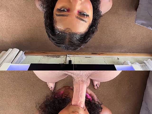 Thick Ebony Angel Gets Bred By a White Hunk and That babe Rubs All The Cum In